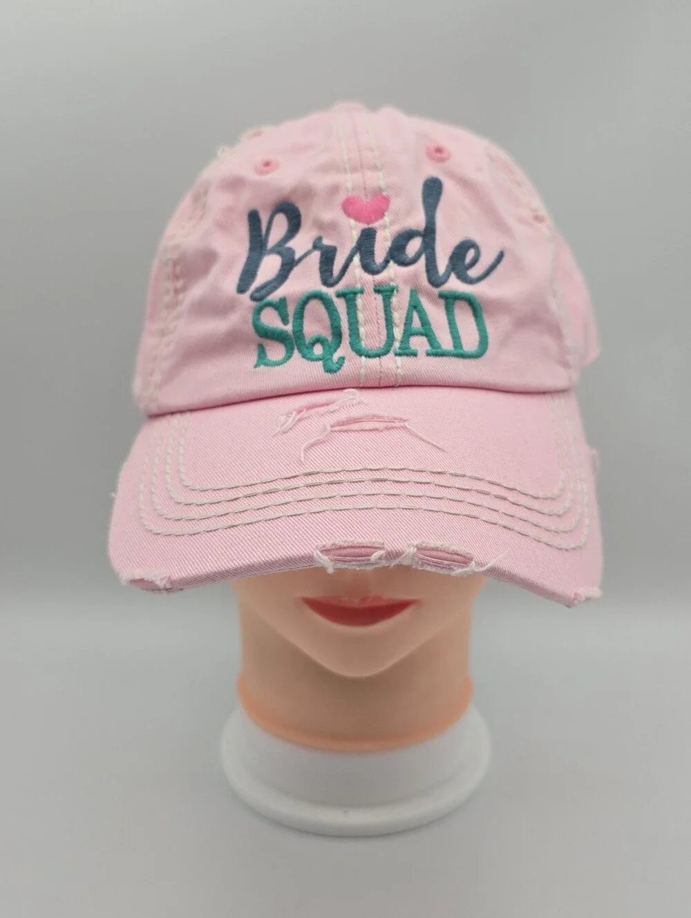 Women's KBETHOS Vintage Pink Bride Squad Cotton Distressed Adjustable Hat